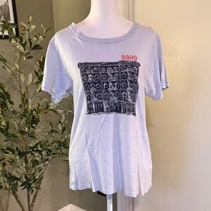 J. Crew Light Blue 'SOHO' Graphic Short Sleeve Tee